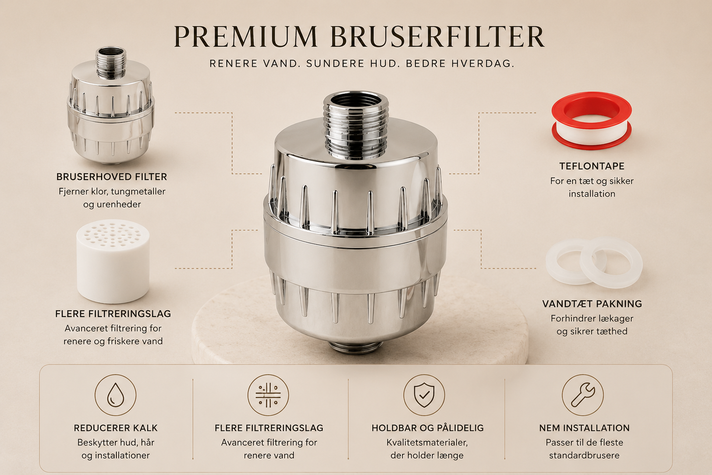 FreshShower Bundle Chrome - 549 DKK